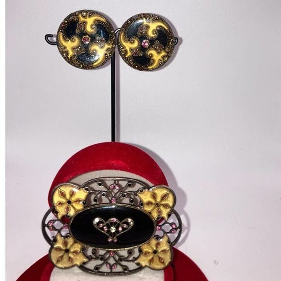 Antique Art Deco Brooch and Clip-On Earrings Matching Set! - Picture 7 of 10